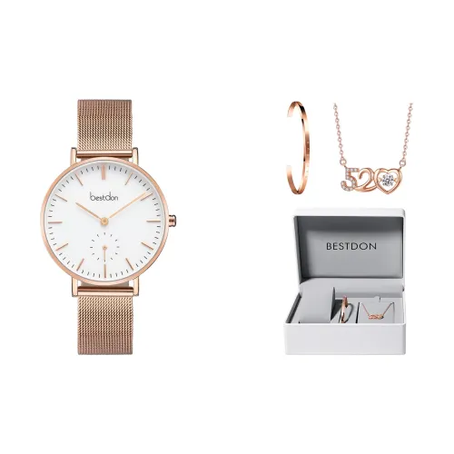 Bestdon Кварцевый механизм ремешок из нержавеющей стали женские часы белый циферблат