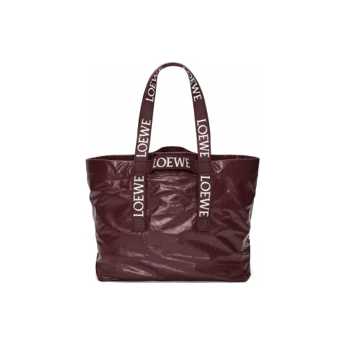 LOEWE Сумка Tote из коровьей кожи Сумка для покупок Сумка через плечо Мужская сумка Бордовый