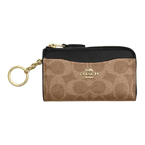 COACH Искусственная кожа с переработанной кожей держатель для карт стандартный женский коричневый желтый и черный