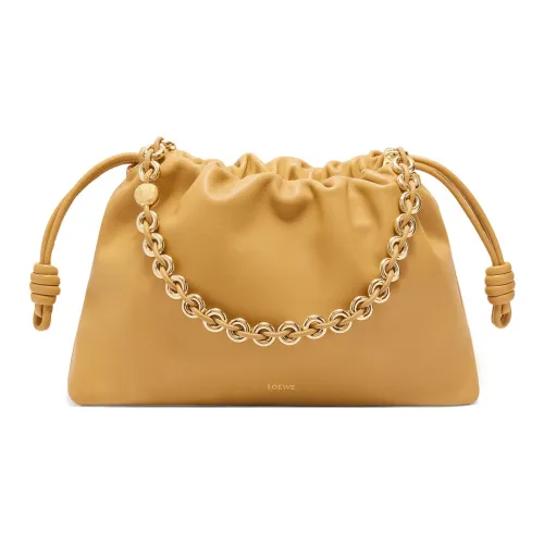 LOEWE Flamenco Мягкий Наппа Овца Кожа Клатч Большой Женские Дурианы Желтый