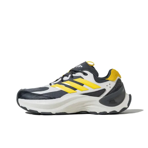 Adidas Maxxwavy Slip Resistant Abrasion Resistant Низкий Топ Толстая Подошва Кроссовки Унисекс Темно-Серый Серебристо-Желтый