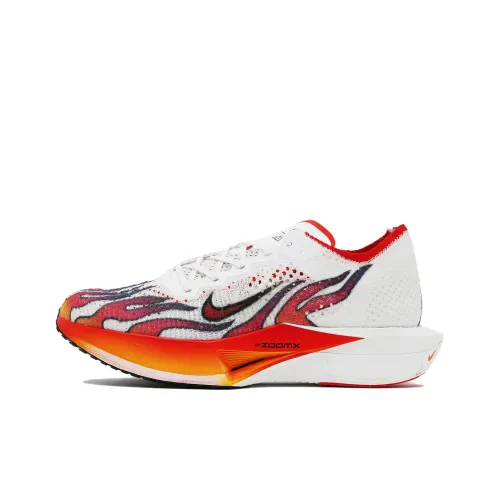 Nike ZoomX Vaporfly 3 Дышащая Поддержка Низкий Топ Беговые кроссовки Унисекс Белый Красный