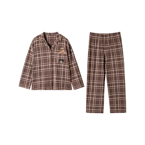 ROUKEER Пижамный комплект женский темно-коричневый