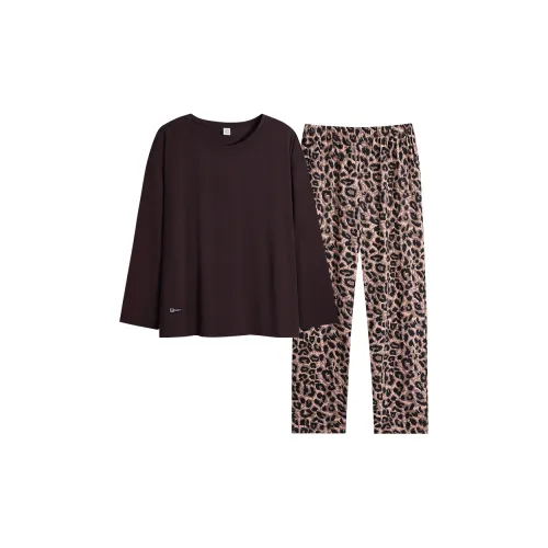 Sha Qian Пижамный комплект женский коричневый