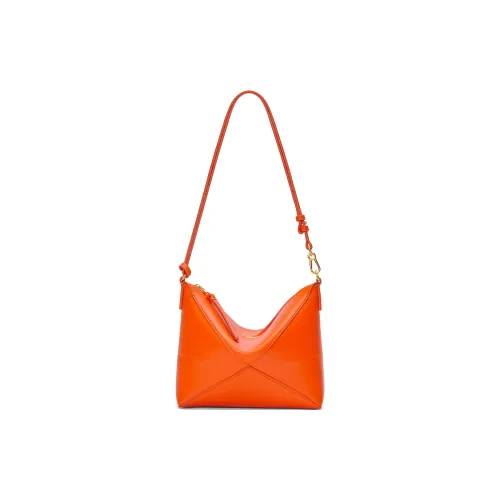 LOEWE Блестящий клатч из коровьей кожи Nappa сумка через плечо мини женский ярко-оранжевый
