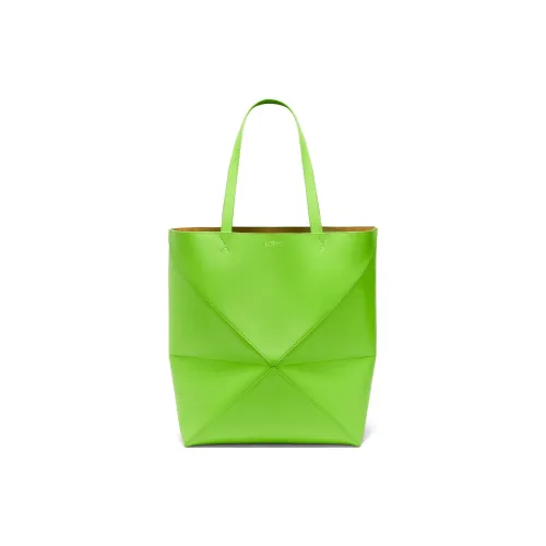 LOEWE Блестящая сумка из коровьей кожи Tote сумка для покупок сумка через плечо сумка Extra Large женская ярко-зеленая