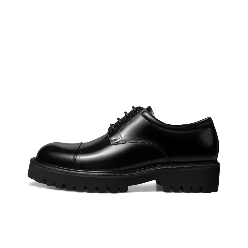 THOM WILLS Деловой формальный Универсальный Блестящий Chunky Derby Обувь Casual 4,7 см Мужской Черный