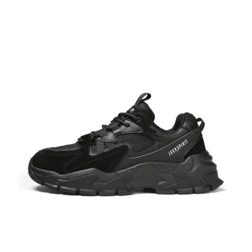 JEEP SPIRIT Ретро Trend Низкий Топ Толстая Подошва Кроссовки Мужские Графитовый Черный