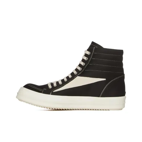 Rick Owens DRKSHDW High Top Canvas Shoes Black/White Women's