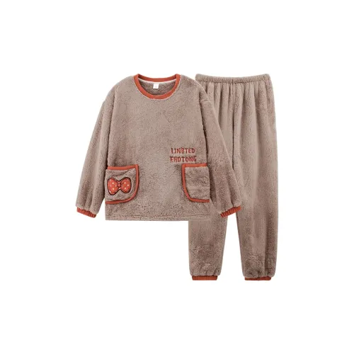 Huggy Kissy Пижамный комплект Женский Светлый Кофейный