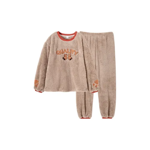 Huggy Kissy Пижамный комплект Женский Светлый Кофейный