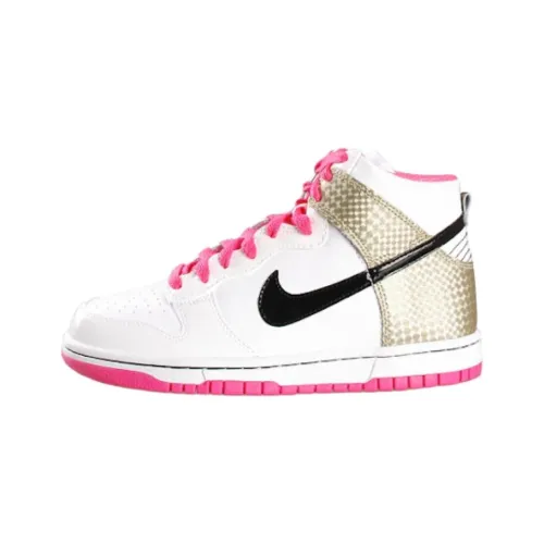 Nike Dunk High Slip Resistant Abrasion Resistant High Топ Детские Скейтбординги Белый Подростки