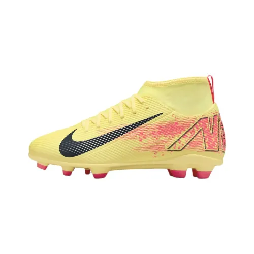 Nike Mercurial Superfly 10 Slip-Resistant Abrasion-Resistant MID Топ Детские футбольные бутсы Желтый