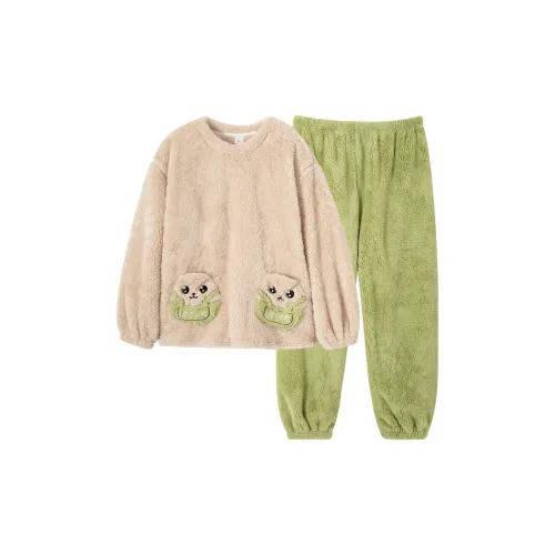 Huggy Kissy Пижамный комплект женский абрикосовый