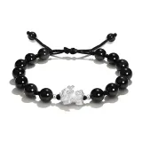 Обсидиан - Темный Ночной Хранитель Браслет с Бусинами