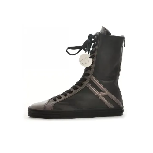 HOGAN Высокие Топы Стильные Скейтбординг Женские Черные