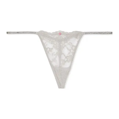 Victoria's Secret Dream Angels TWINKLE Strap Lace V String Panty SP String Women's 1 Pack Silver Pearl