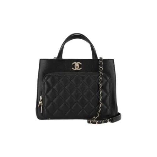 CHANEL Рельефная Телячья Кожа Тоут Сумка Сумка для покупок Сумка через плечо Сумка Маленькая Женская Черная