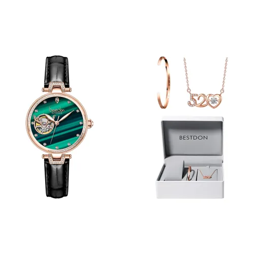 Bestdon Автоматический Механический Механизм Часы с Естественной Кожей Ремешок Женские Часы с Диалем Череп