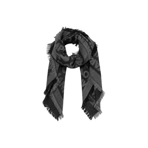 EMPORIO ARMANI Вязаные шарфы из вискозы Мужской Черный