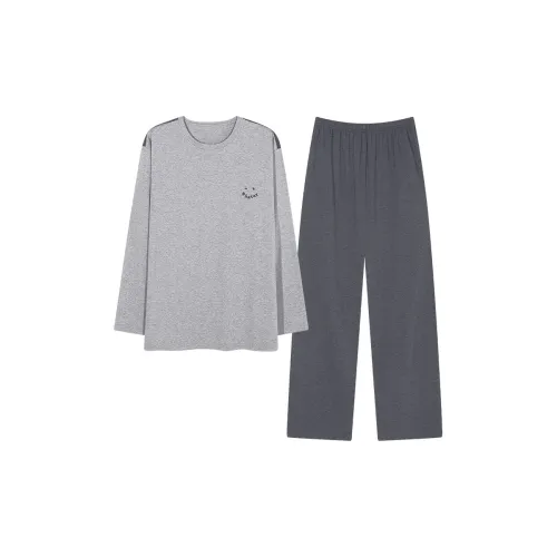 Montagut Pajama Комплект Осенний Зимний Унисекс 2 Штуки Серый Оранжевый