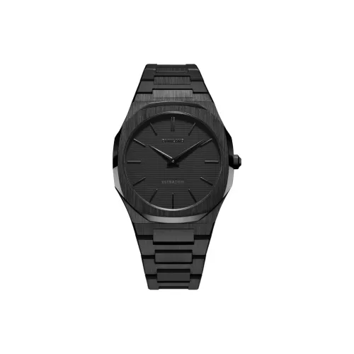 D1 MILANO Ultra Thin Collection Наручные часы Кварцевый механизм Нержавеющая сталь Ремешок 40 мм Черный циферблат Унисекс