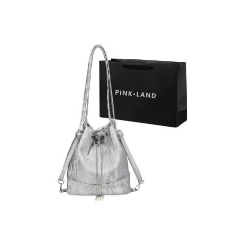 PINK·LAND ПУ (полиуретан) Рюкзак Стандартный Женский Зеленый Экрю Серебряный Черный