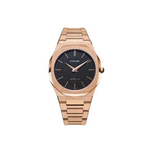 D1 MILANO Watch Кварцевый механизм Нержавеющая сталь Ремешок Черный циферблат Унисекс