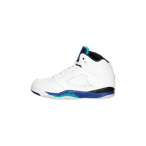 Jordan Air Джордан 5 Противоскользящий Устойчивый к истиранию MID Топ Детские Баскетбольные кроссовки Белый Детский