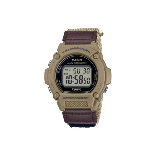 CASIO Кварцевый механизм натуральная кожа ткань ремешок мужские часы серый циферблат