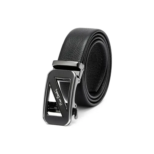 PIERRE CARDIN Ремни из крупнозернистой текстуры коровьей кожи мужской черный 3,6 см