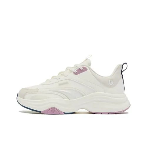 QIAODAN ZONGXUNXILIE Slip-resistant Abrasion-resistant Low-top Training Shoes Women's White Purple QIAODAN ZONGXUNXILIE Противоскользящие Износостойкие Низкие Кроссовки для тренировок Женские Белые Фиолетовые