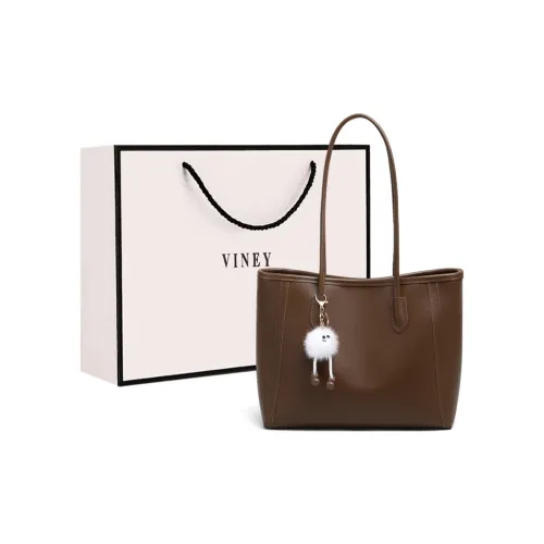 VINEY Сумка через плечо из синтетической кожи большая женская коричневая