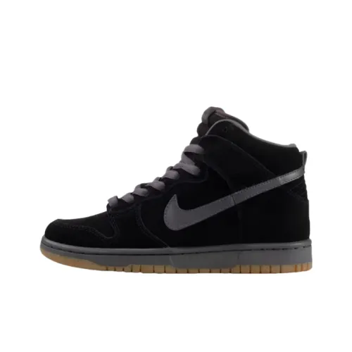 Nike Dunk High Slip-Resistant Abrasion-Resistant High Top Skateboard Shoes Unisex Black Найк Dunk High противоскользящие устойчивые к истиранию высокие топовые скейтборд-кроссовки унисекс черные