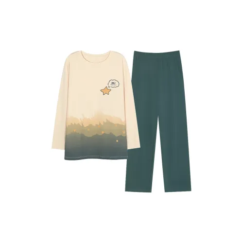 Montagut Pajama Комплект Осенний Зимний Унисекс Двухкомпонентный Комплект Цвет на изображении