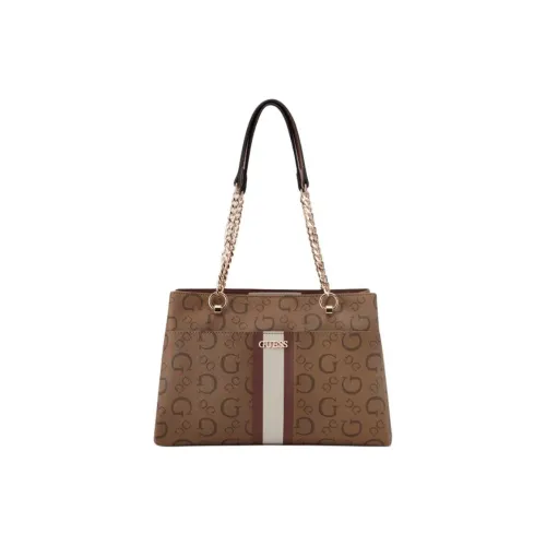 GUESS Покрытый холст Одно плечо Сумка Женская Коричневая
