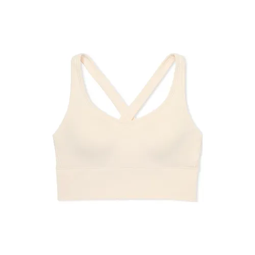 Victoria's Secret Розовый Бесшовный Воздух Средняя поддержка Спортивный бюстгальтер Белая раковина бюстгальтер Women's White Оболочка