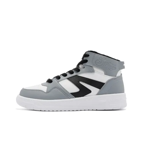 QIAODAN Скейтборд Кроссовки Высокие Космос Серый Джордан Белый Флисовые Подкладочные Мужские