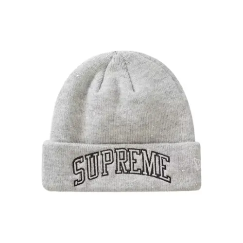 Supreme x New Era Twill Beanies Unisex Gray Supreme x New Era Твил Шапки-бини Унисекс Серый