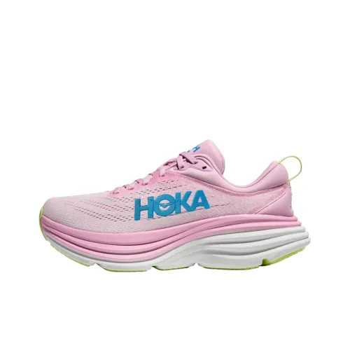 HOKA ONE ONE Bondi 8 Противоскользящий Устойчивый к истиранию Низкий Топ Тренировочные Беговые кроссовки Женские Розовый