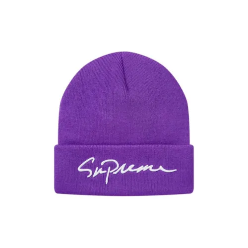 Supreme Acrylic Beanies Unisex Purple