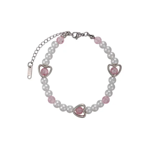 TUTAE Alloy Искусственный жемчуг Браслеты Женские Розовый Белый