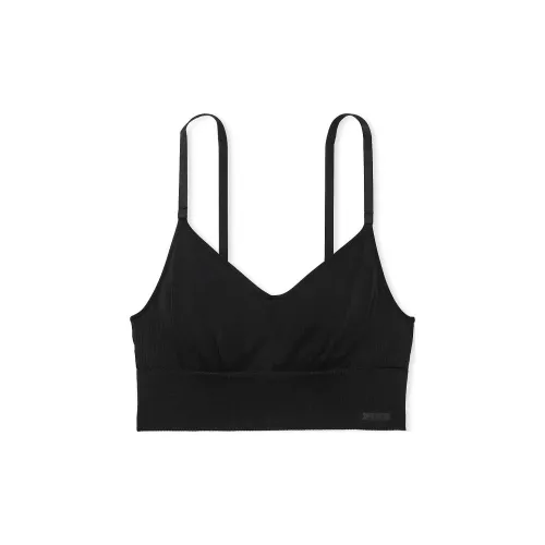 Victoria's Secret Розовый Бесшовный Longline Спортивный Бюстгальтер Чисто Черный Бюстгальтер Женские Чисто Черный