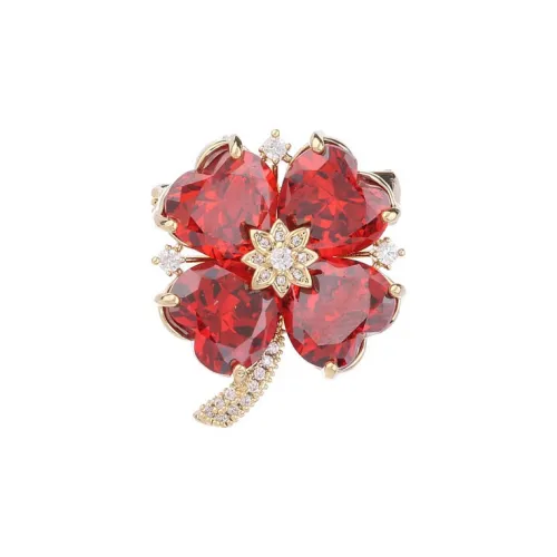 Lockstarfy Медный Циркон Броши Женские Красный