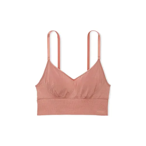 Victoria's Secret Розовый Бесшовный Longline Спортивный Бюстгальтер Миндально-бежевый Бюстгальтер Женские Миндально-бежевый