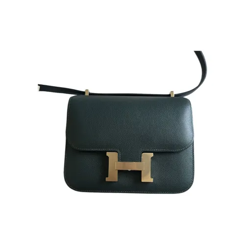 HERMES Evercolor Телячья кожа Сумка через плечо Мини Унисекс AN Titian Зеленый Шалфейно-зеленый