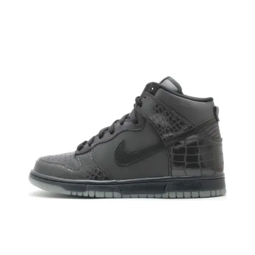 Nike Dunk High Slip-Resistant Abrasion-Resistant High Top Skateboard Shoes Unisex Black Найк Dunk High противоскользящие устойчивые к истиранию высокие топовые скейтборд-кроссовки унисекс черные