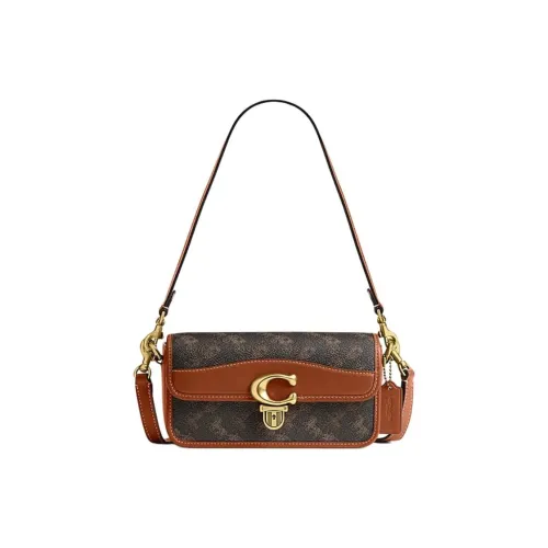 COACH Studio Искусственная кожа с коровьей кожей Сумка через плечо Маленькая Женская Черная Коричневая