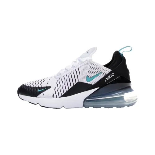 Nike Air Max 270 Амортизация Износостойкий Низкий Топ Детские Баскетбольные Кроссовки Белые Подростковые
