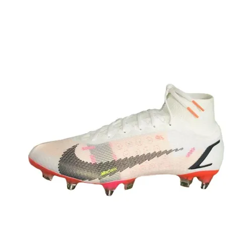 Nike Mercurial Superfly 8 Slip-Resistant Abrasion-Resistant Football Cleats Unisex White Найк Меркуриал Суперфлай 8 Противоскользящие Устойчивые к Износу Футбольные Бутсы Унисекс Белый